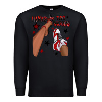 Black I Have Two Moods Black and Red Sneakers Afro Girl Premium Sweatshirt - texasbilliewilder
