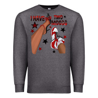 Charcoal Heather I Have Two Moods Black and Red Sneakers Afro Girl Premium Sweatshirt - texasbilliewilder