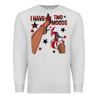 Dove Grey I Have Two Moods Black and Red Sneakers Afro Girl Premium Sweatshirt - texasbilliewilder