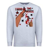 Heather Grey I Have Two Moods Black and Red Sneakers Afro Girl Premium Sweatshirt - texasbilliewilder