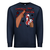 Navy I Have Two Moods Black and Red Sneakers Afro Girl Premium Sweatshirt - texasbilliewilder