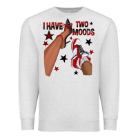 Oatmeal Heather I Have Two Moods Black and Red Sneakers Afro Girl Premium Sweatshirt - texasbilliewilder