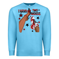 Ocean Blue I Have Two Moods Black and Red Sneakers Afro Girl Premium Sweatshirt - texasbilliewilder