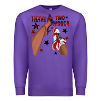 Purple I Have Two Moods Black and Red Sneakers Afro Girl Premium Sweatshirt - texasbilliewilder