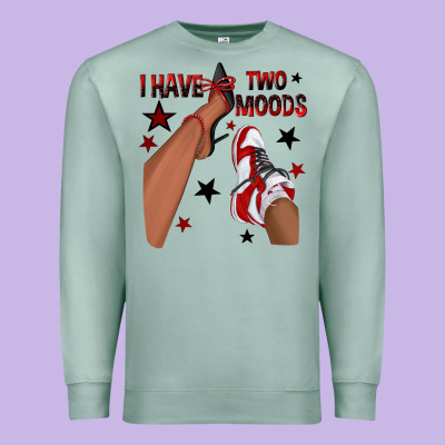 I Have Two Moods Black And Red Sneakers Afro Girl Premium Sweatshirt Designed By Texasbilliewilder