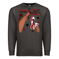 Smoke I Have Two Moods Black and Red Sneakers Afro Girl Premium Sweatshirt - texasbilliewilder