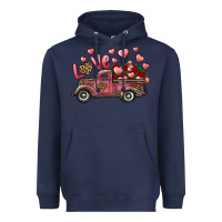 Navy Love Truck With Roses And Leopard Heavyweight Hoodie - RanaPortraitStore