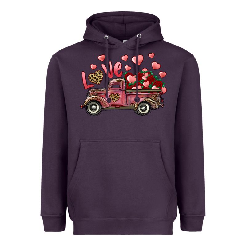 Love Truck With Roses And Leopard Heavyweight Hoodie by RanaPortraitStore | Teevron