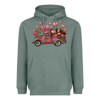 Sage Love Truck With Roses And Leopard Heavyweight Hoodie - RanaPortraitStore