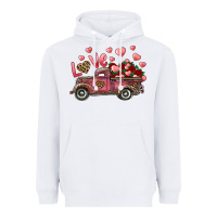 White Love Truck With Roses And Leopard Heavyweight Hoodie - RanaPortraitStore