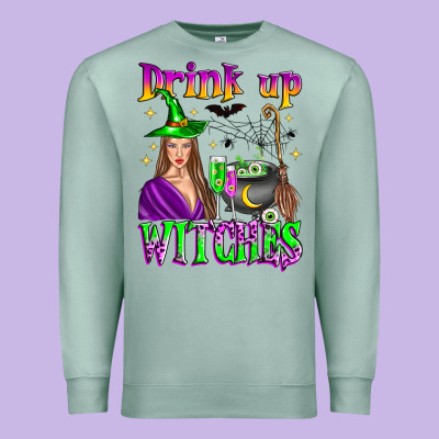 Drink Up Witches Premium Sweatshirt Designed By Zillion Design Studio