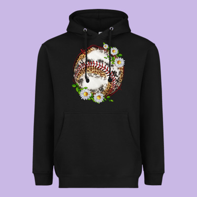 Heavyweight Hoodie baseball with patterns