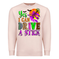 Pale Pink yes i can drive a stick Premium Sweatshirt - Zillion Design Studio