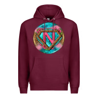 Burgundy nurse round earrings 4 Premium Hoodie - BundleAndBundleShop