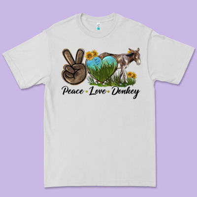 Peace Love Donkey Premium Tee Designed By Lillyallendesigns