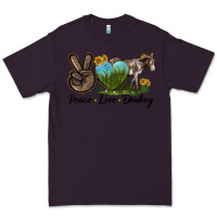 Plum Peace Love Donkey Premium Tee - LillyAllenDesigns
