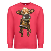 Cardinal heifer cow with cow bell Premium Sweatshirt - RanaPortraitStore