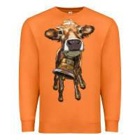Carrot heifer cow with cow bell Premium Sweatshirt - RanaPortraitStore