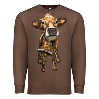 Chestnut heifer cow with cow bell Premium Sweatshirt - RanaPortraitStore