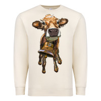 Sandshell heifer cow with cow bell Premium Sweatshirt - RanaPortraitStore