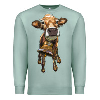 Seafoam heifer cow with cow bell Premium Sweatshirt - RanaPortraitStore