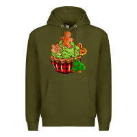Army Green christmas cookie cupcake Premium Hoodie - AdoDesignShop