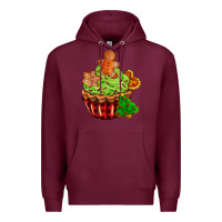Burgundy christmas cookie cupcake Premium Hoodie - AdoDesignShop