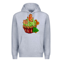 Heather Grey christmas cookie cupcake Premium Hoodie - AdoDesignShop