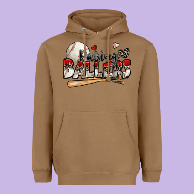 Raising Ballers Baseball Heavyweight Hoodie Designed By Zillion Design Studio