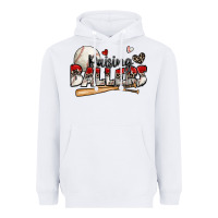 White raising ballers baseball Heavyweight Hoodie - Zillion Design Studio