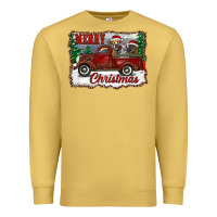 Antique Gold christmas truck with cows Premium Sweatshirt - RanaPortraitStore