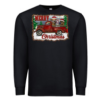 Black christmas truck with cows Premium Sweatshirt - RanaPortraitStore