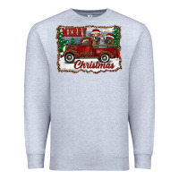Heather Grey christmas truck with cows Premium Sweatshirt - RanaPortraitStore