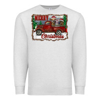 Oatmeal Heather christmas truck with cows Premium Sweatshirt - RanaPortraitStore