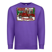 Purple christmas truck with cows Premium Sweatshirt - RanaPortraitStore