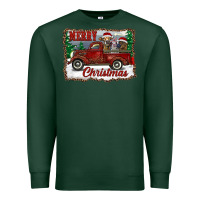 Sports Green christmas truck with cows Premium Sweatshirt - RanaPortraitStore