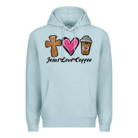 Blue Mist jesus love coffee Premium Hoodie - Jasminsmagicworld