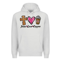 Dove Grey jesus love coffee Premium Hoodie - Jasminsmagicworld
