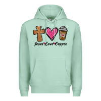 Seafoam jesus love coffee Premium Hoodie - Jasminsmagicworld