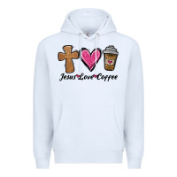 White jesus love coffee Premium Hoodie - Jasminsmagicworld