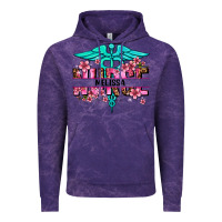 Cloud Purple floral nurse custom name Vintage Hoodie - AdoDesignShop