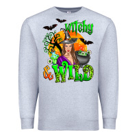 Heather Grey witchy and wild Premium Sweatshirt - Zillion Design Studio