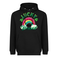 Black Lucky and blessed rainbow Heavyweight Hoodie - RanaPortraitStore