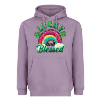 Lavender Lucky and blessed rainbow Heavyweight Hoodie - RanaPortraitStore