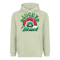 Matcha Lucky and blessed rainbow Heavyweight Hoodie - RanaPortraitStore