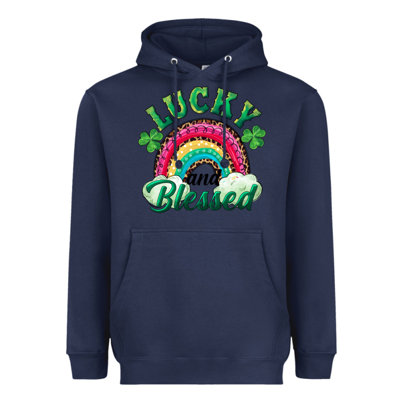 Lucky And Blessed Rainbow Heavyweight Hoodie by RanaPortraitStore | Teevron