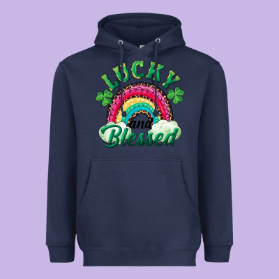 Heavyweight Hoodie Lucky and blessed rainbow
