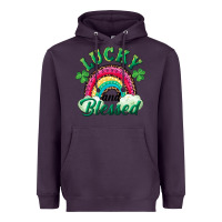 Plum Lucky and blessed rainbow Heavyweight Hoodie - RanaPortraitStore