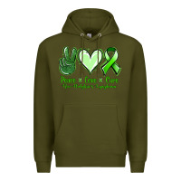 Army Green peace love cure non hodgkin's lymphoma Premium Hoodie - Jasminsmagicworld