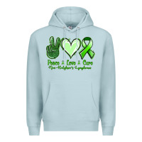 Blue Mist peace love cure non hodgkin's lymphoma Premium Hoodie - Jasminsmagicworld